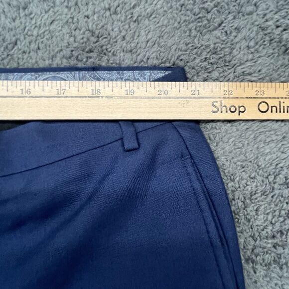 Lauren Ralph Lauren Men’s Navy Blue Flat Front Dress Pants Size 42x30 Polyester - Picture 2 of 6